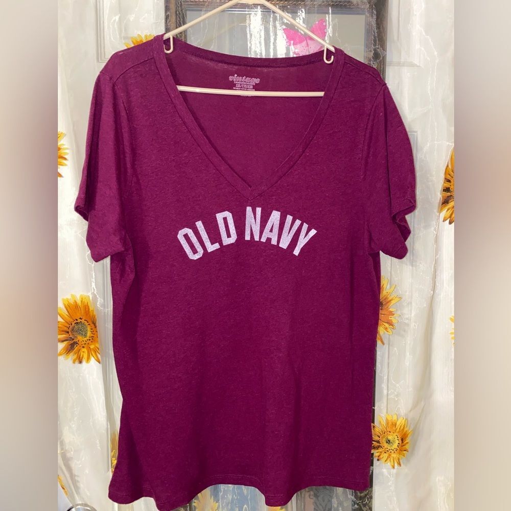 Maroon Vintage Old Navy Logo Tee XXL